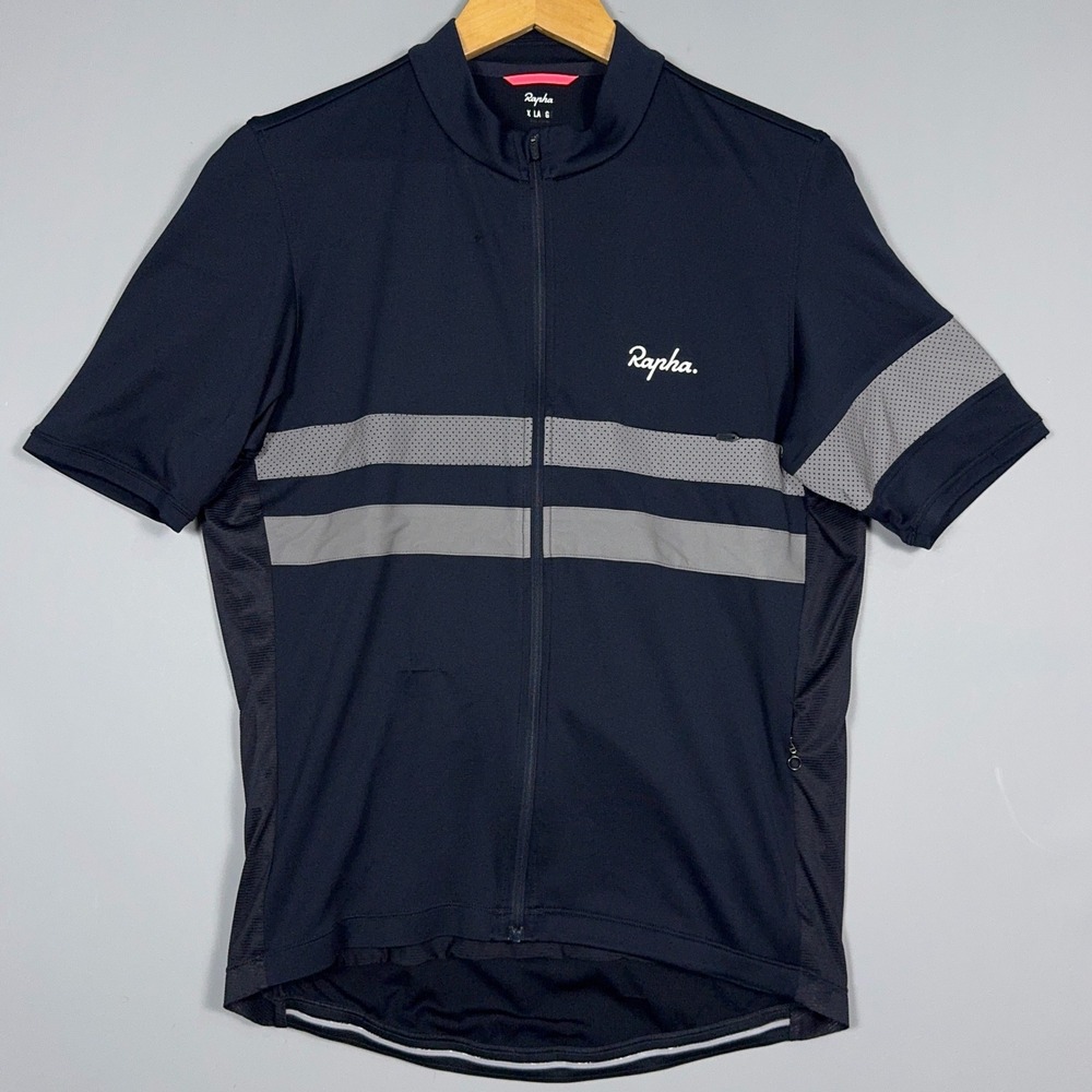 Rapha Brevet Lightweight Cycling Jersey Mens Size XL Polyester Navy Blue